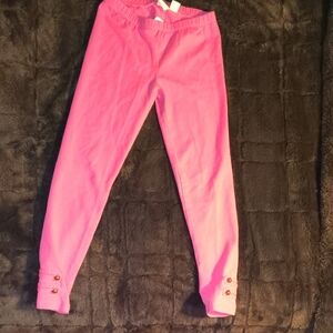 1989 Place Girls Hot Pink Leggings with Button Cuffs